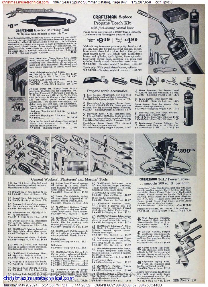 1967 Sears Spring Summer Catalog, Page 947