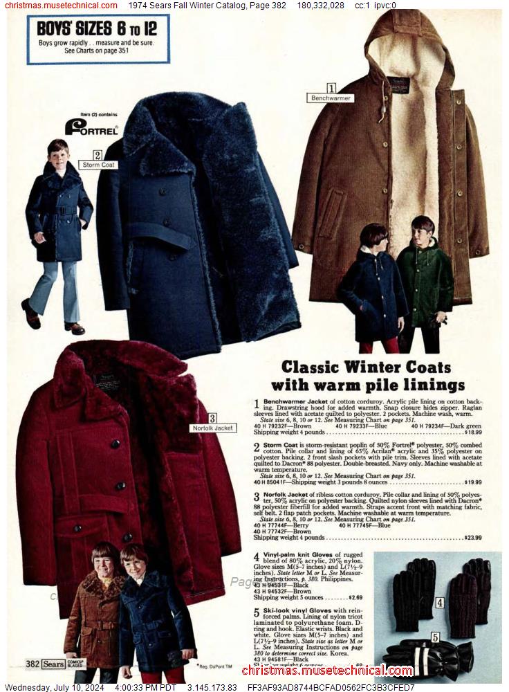 1974 Sears Fall Winter Catalog, Page 382
