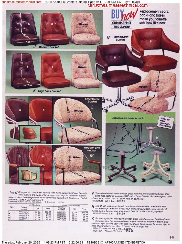 1988 Sears Fall Winter Catalog, Page 961