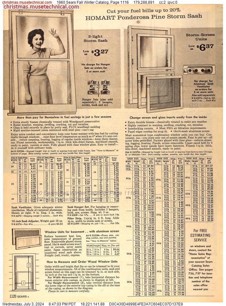 1960 Sears Fall Winter Catalog, Page 1116