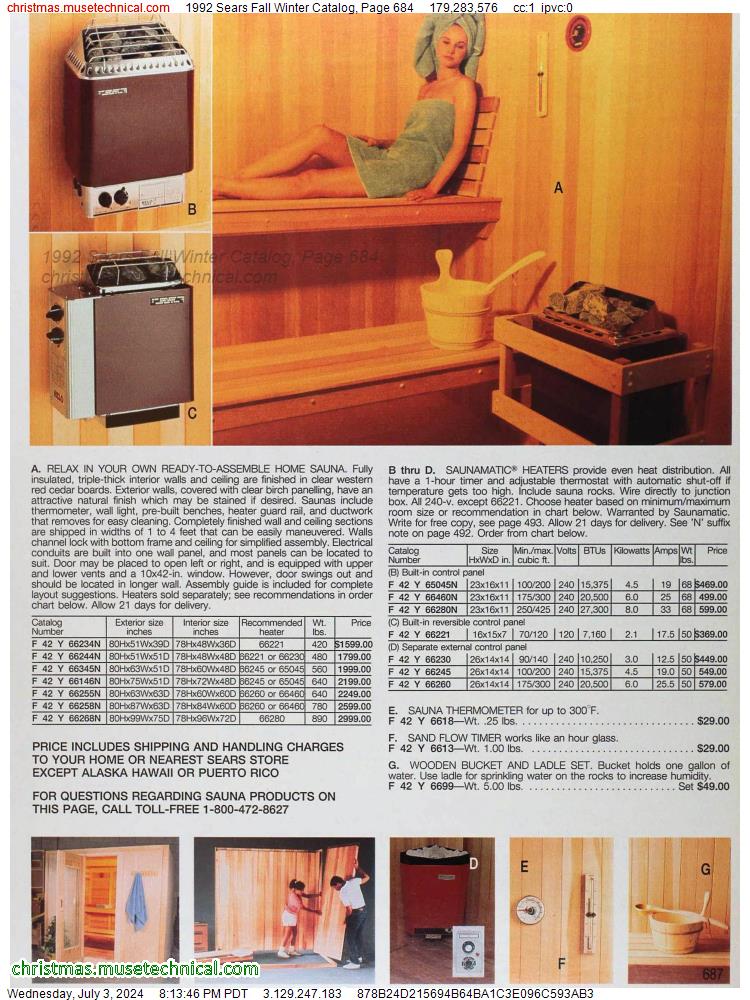 1992 Sears Fall Winter Catalog, Page 684