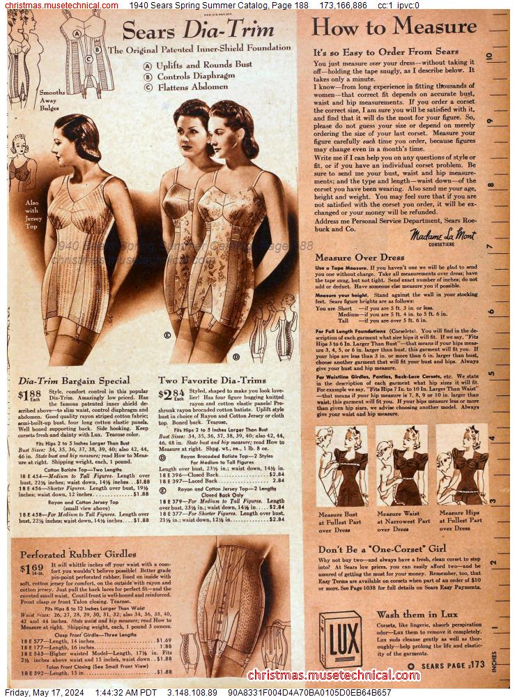 1940 Sears Spring Summer Catalog, Page 188