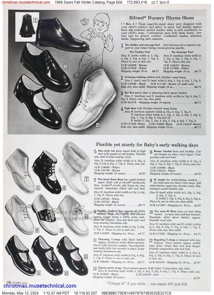 1966 Sears Fall Winter Catalog, Page 608