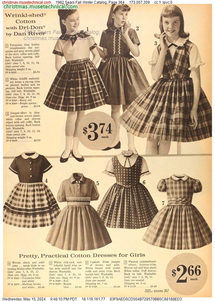 1962 Sears Fall Winter Catalog, Page 364