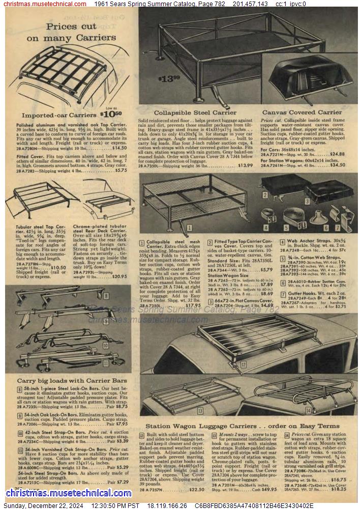 1961 Sears Spring Summer Catalog, Page 782