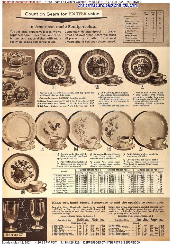 1963 Sears Fall Winter Catalog, Page 1411