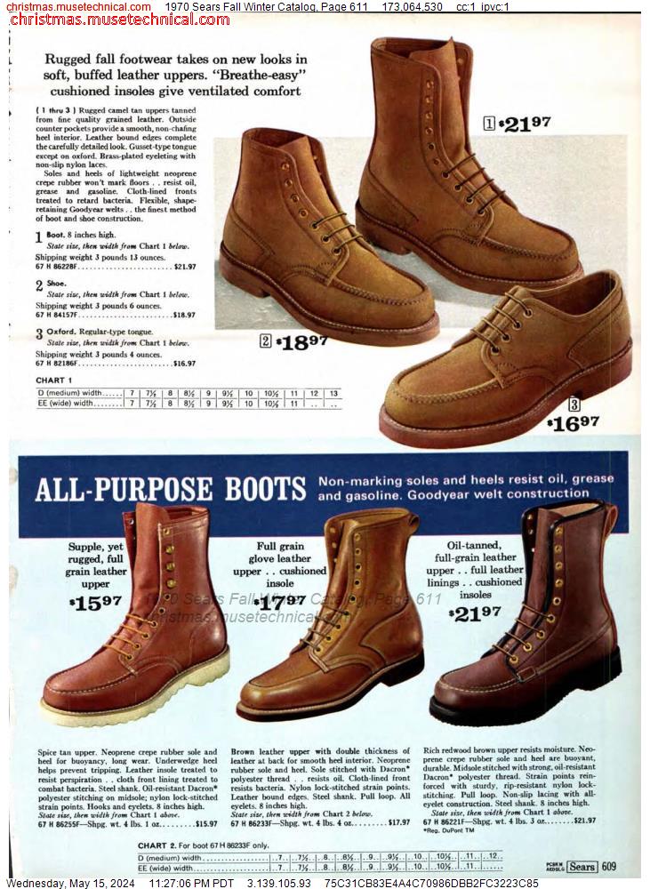 1970 Sears Fall Winter Catalog, Page 611