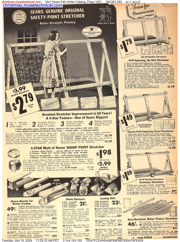 1941 Sears Fall Winter Catalog, Page 1081