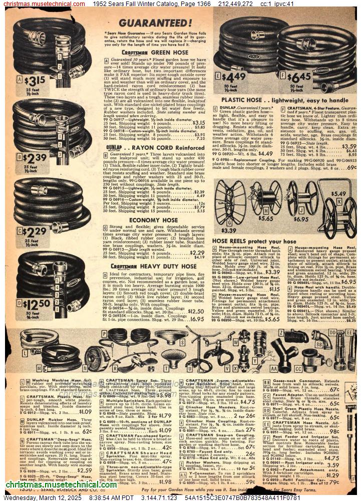 1952 Sears Fall Winter Catalog, Page 1366