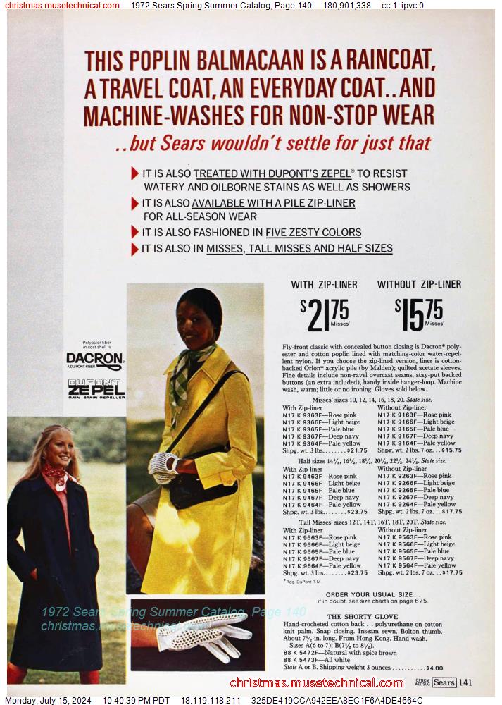 1972 Sears Spring Summer Catalog, Page 140