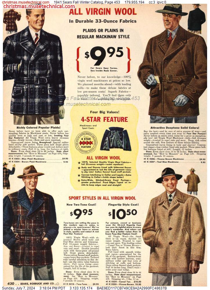 1941 Sears Fall Winter Catalog, Page 453
