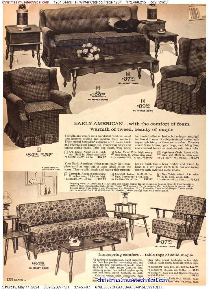 1961 Sears Fall Winter Catalog, Page 1264