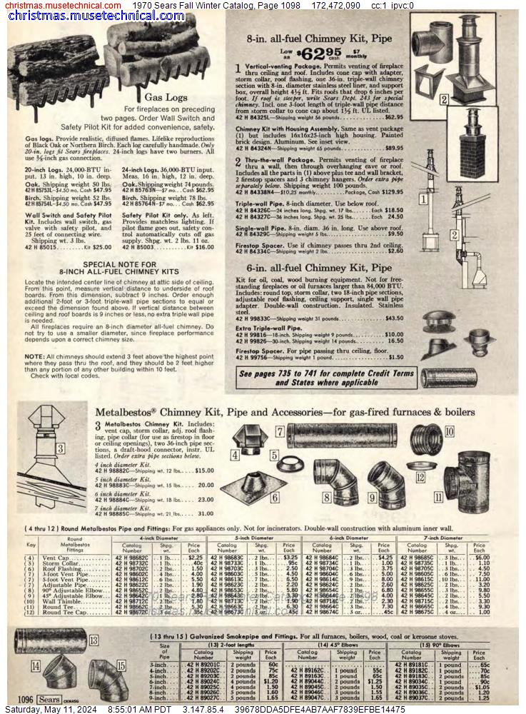 1970 Sears Fall Winter Catalog, Page 1098