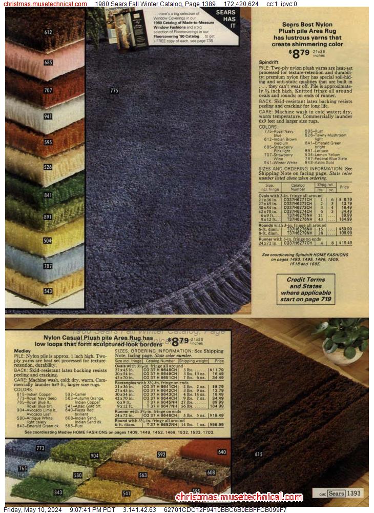 1980 Sears Fall Winter Catalog, Page 1389