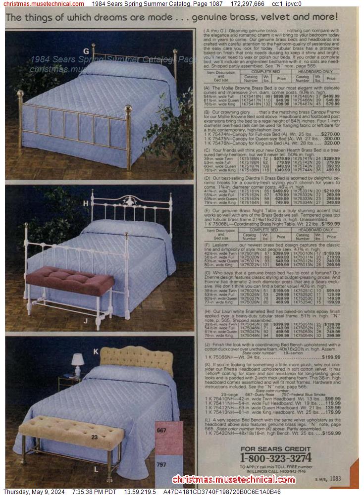 1984 Sears Spring Summer Catalog, Page 1087