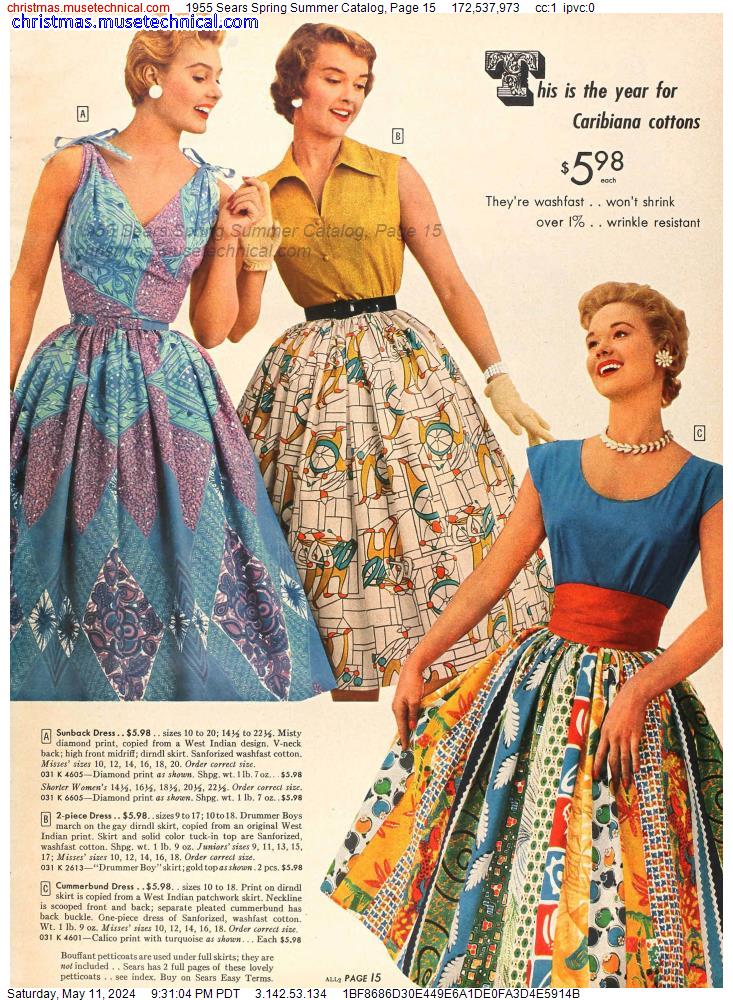 1955 Sears Spring Summer Catalog, Page 15