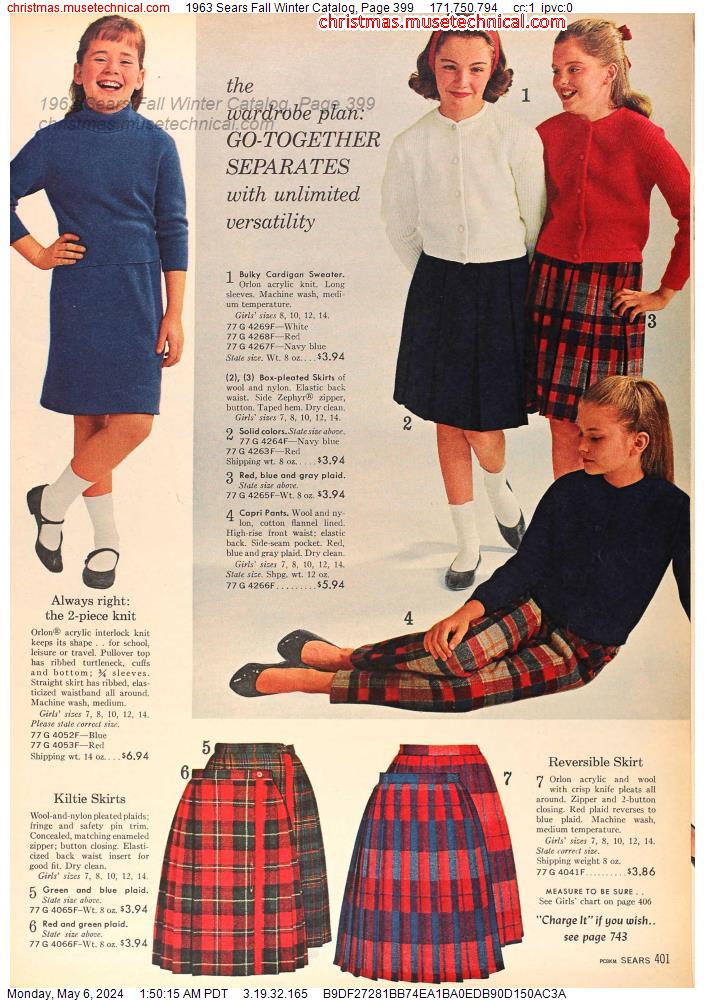 1963 Sears Fall Winter Catalog, Page 399