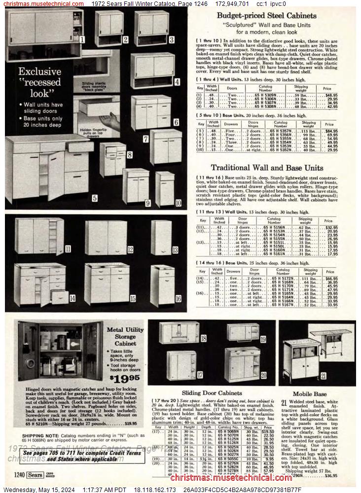 1972 Sears Fall Winter Catalog, Page 1246