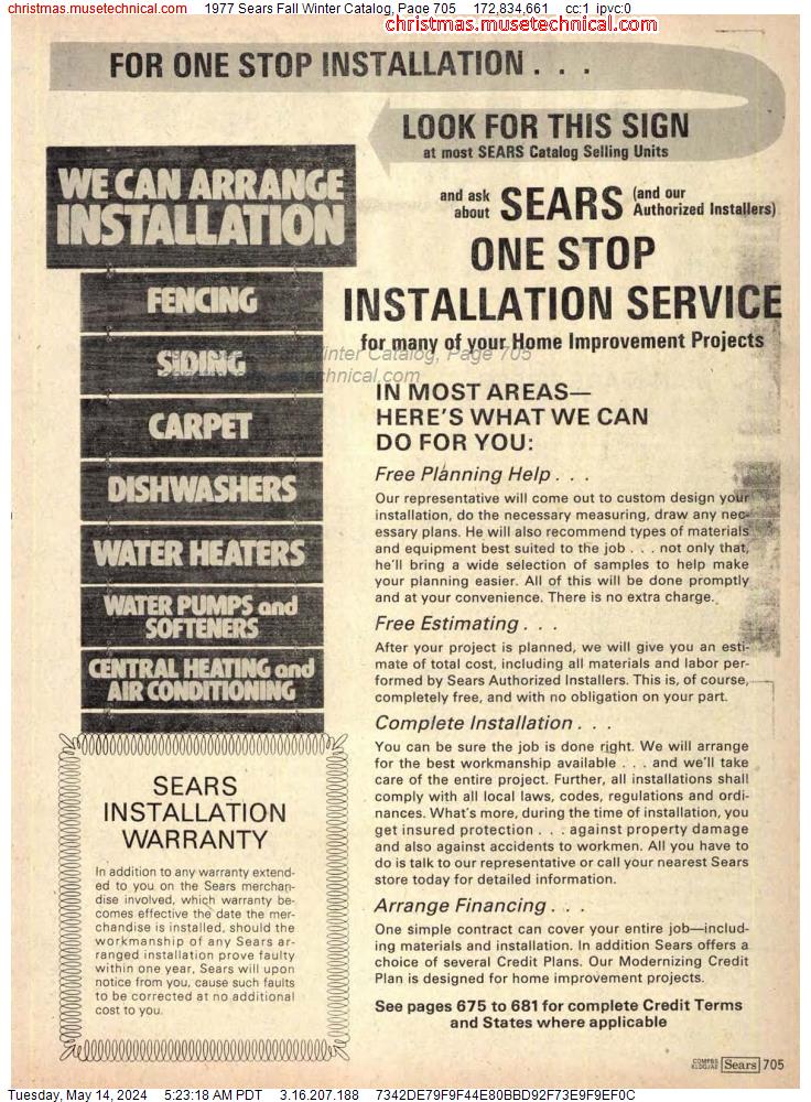1977 Sears Fall Winter Catalog, Page 705