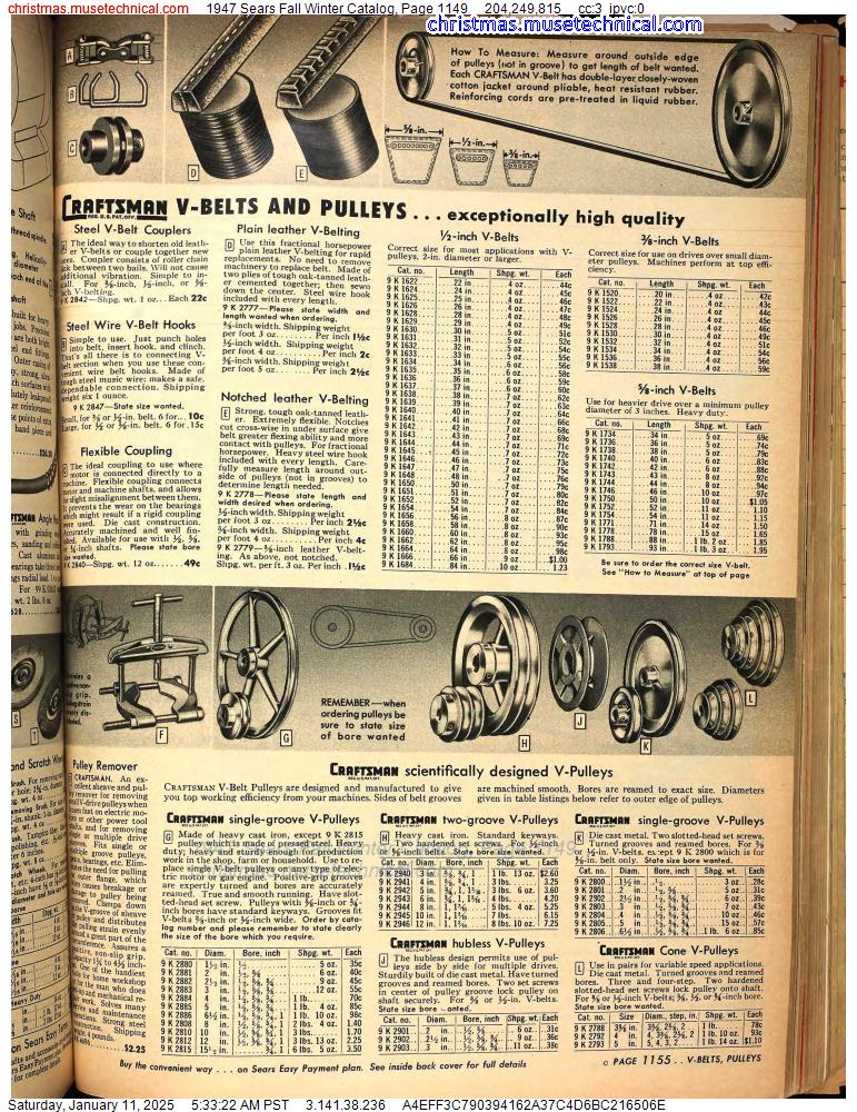 1947 Sears Fall Winter Catalog, Page 1149