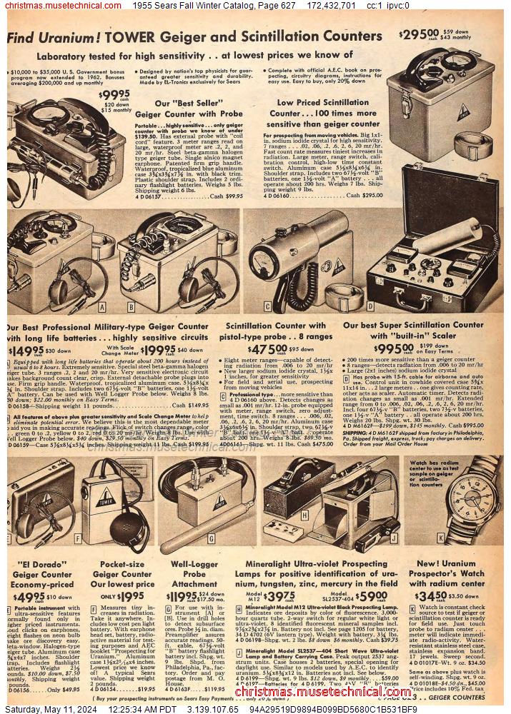 1955 Sears Fall Winter Catalog, Page 627