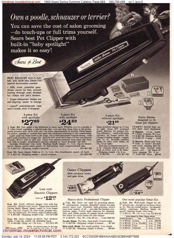 1969 Sears Spring Summer Catalog, Page 868