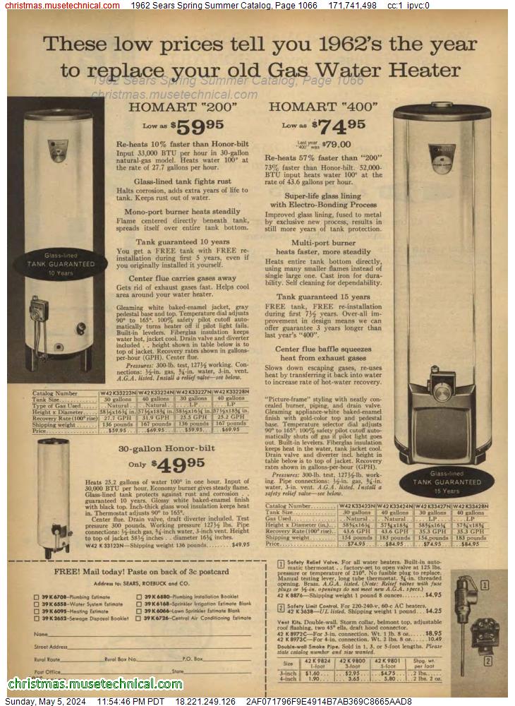 1962 Sears Spring Summer Catalog, Page 1066