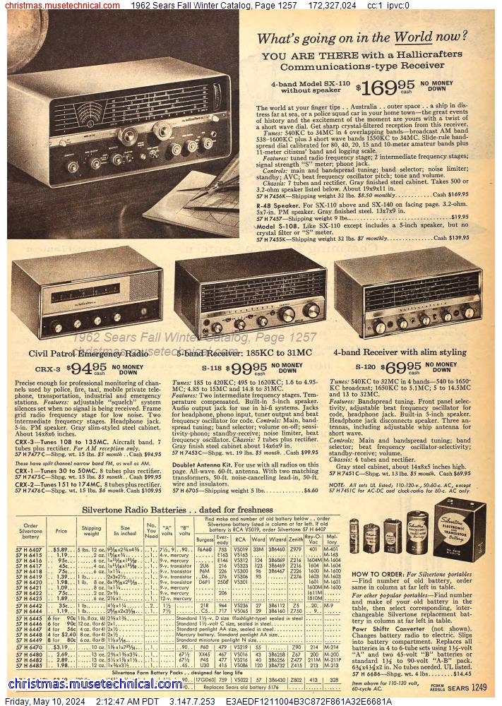 1962 Sears Fall Winter Catalog, Page 1257