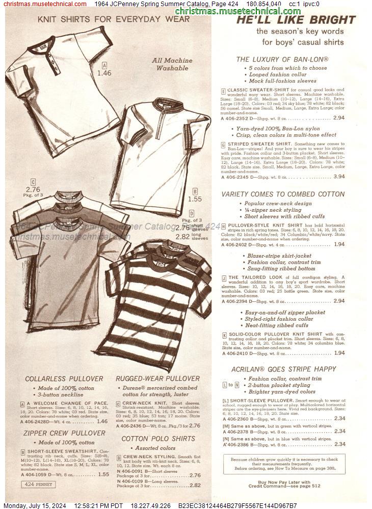 1964 JCPenney Spring Summer Catalog, Page 424