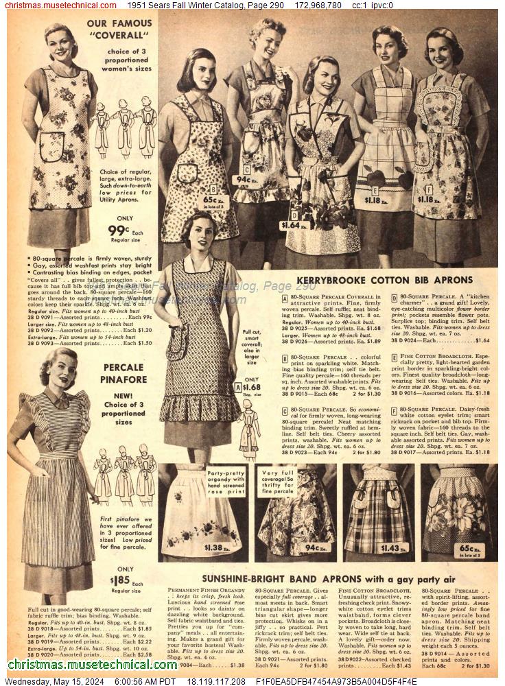 1951 Sears Fall Winter Catalog, Page 290