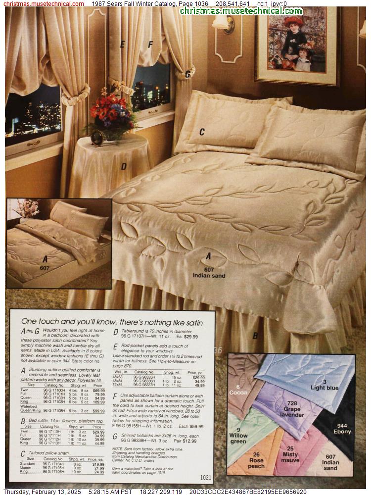 1987 Sears Fall Winter Catalog, Page 1036