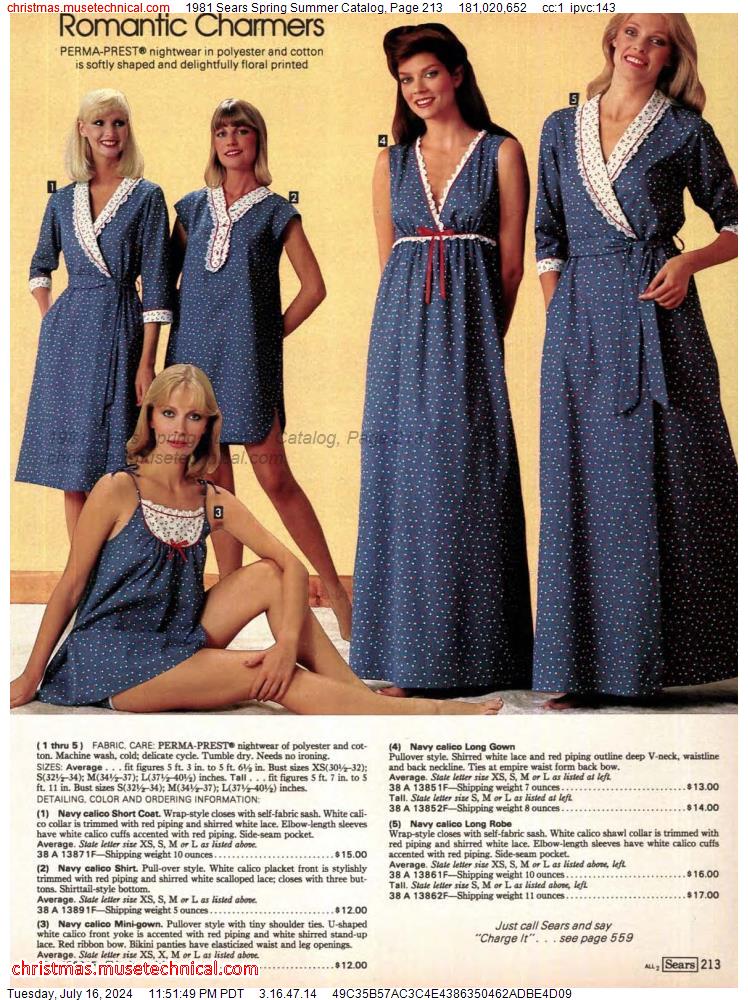 1981 Sears Spring Summer Catalog, Page 213