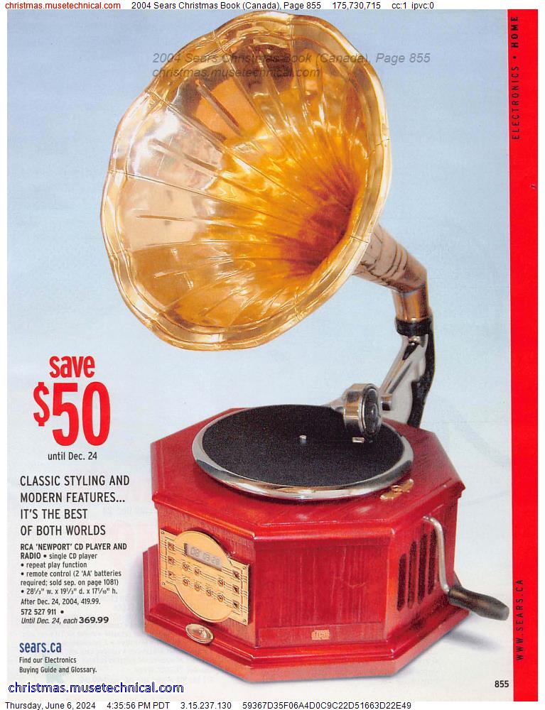 2004 Sears Christmas Book (Canada), Page 855
