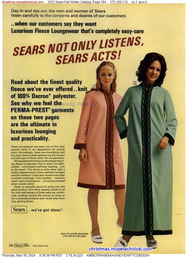 1972 Sears Fall Winter Catalog, Page 154