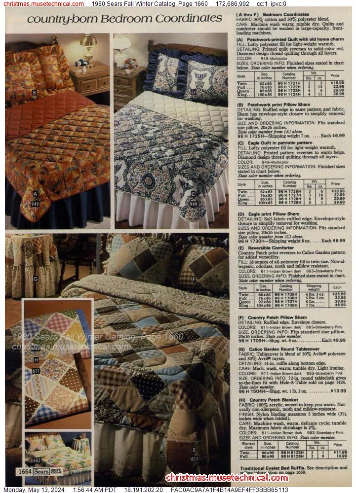 1980 Sears Fall Winter Catalog, Page 1660