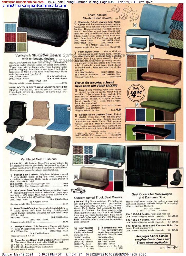 1974 Sears Spring Summer Catalog, Page 635