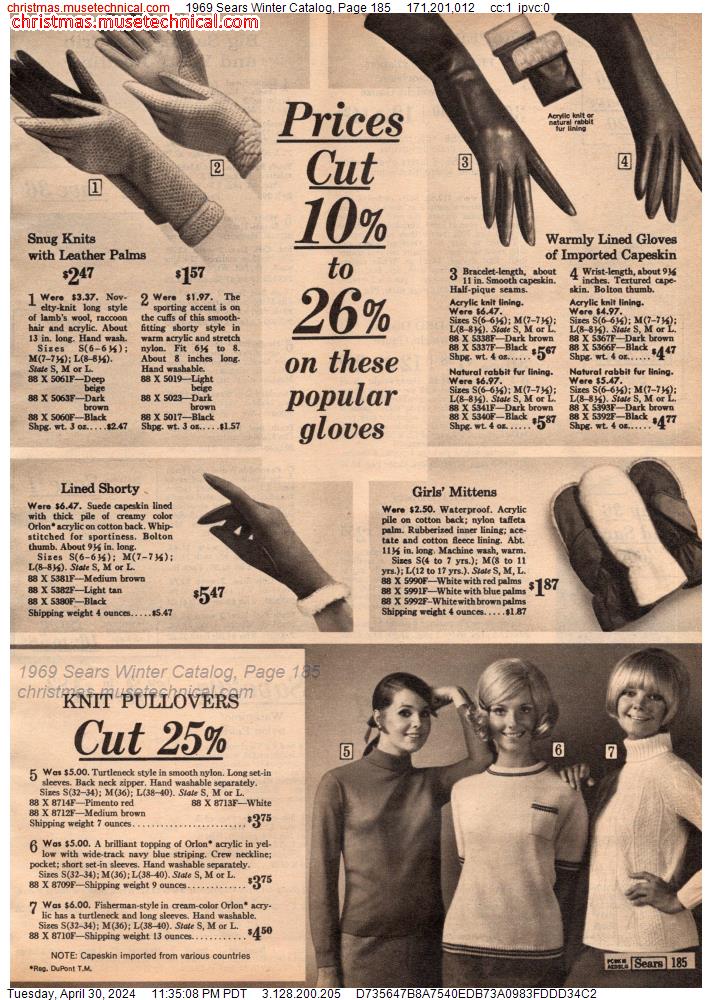 1969 Sears Winter Catalog, Page 185