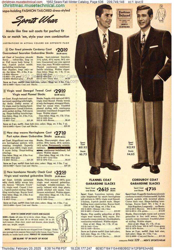 1952 Sears Fall Winter Catalog, Page 536