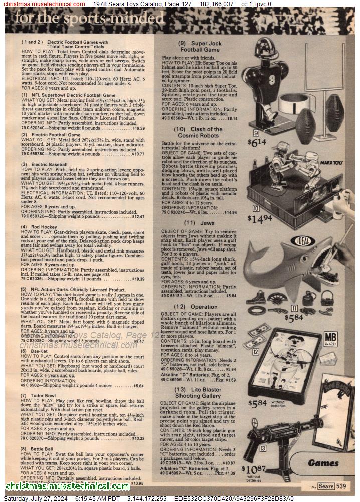 1978 Sears Toys Catalog, Page 127