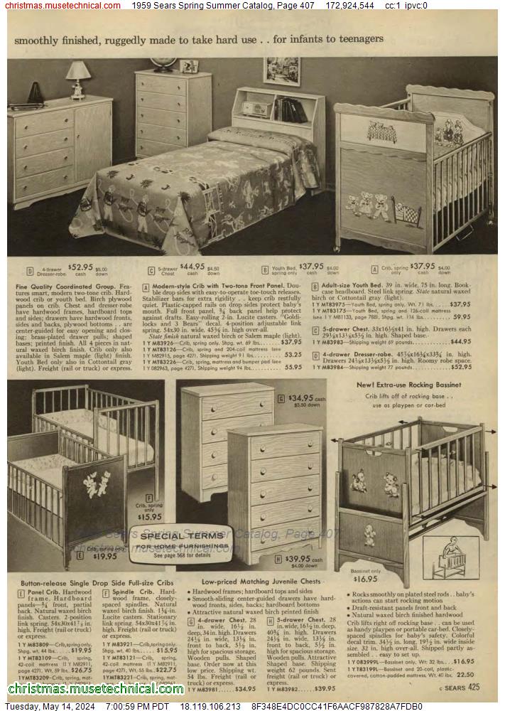 1959 Sears Spring Summer Catalog, Page 407