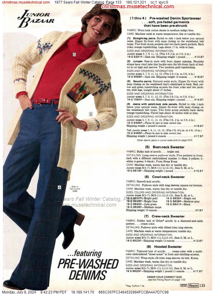 1977 Sears Fall Winter Catalog, Page 133