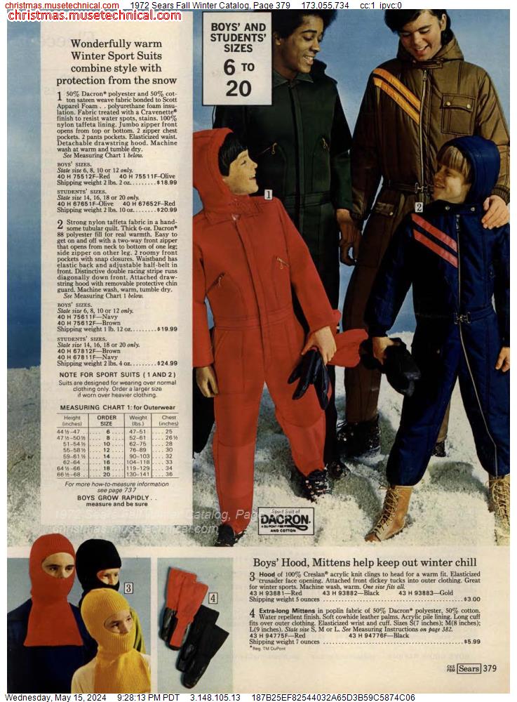 1972 Sears Fall Winter Catalog, Page 379