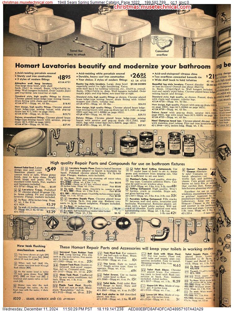 1948 Sears Spring Summer Catalog, Page 1022