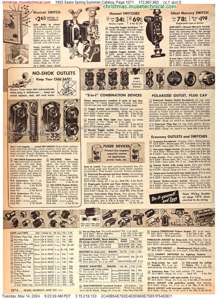 1955 Sears Spring Summer Catalog, Page 1071
