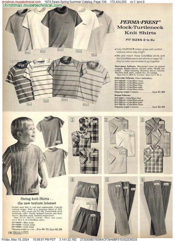 1970 Sears Spring Summer Catalog, Page 138