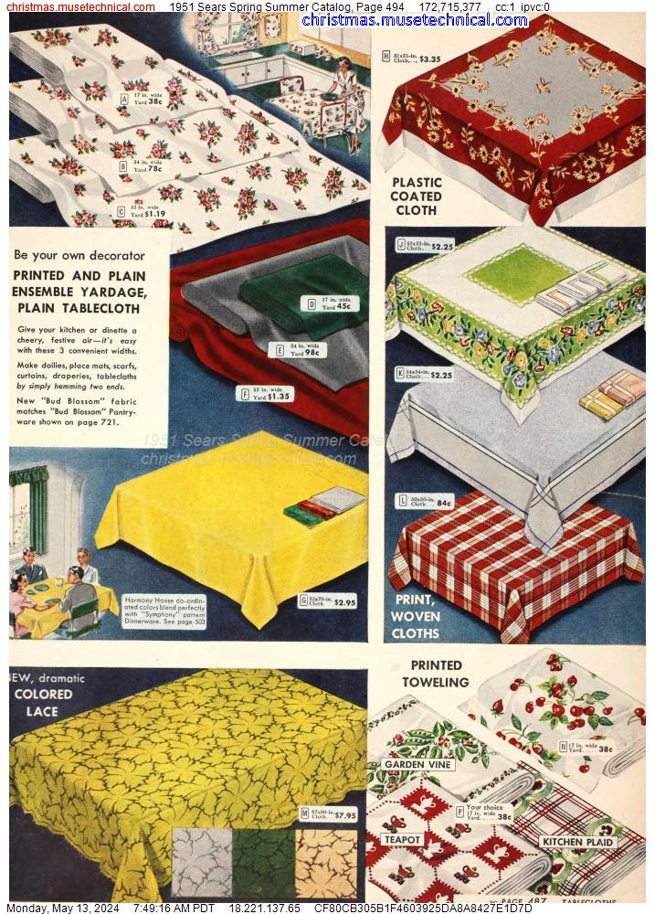 1951 Sears Spring Summer Catalog, Page 494