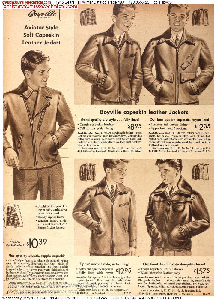 1945 Sears Fall Winter Catalog, Page 183