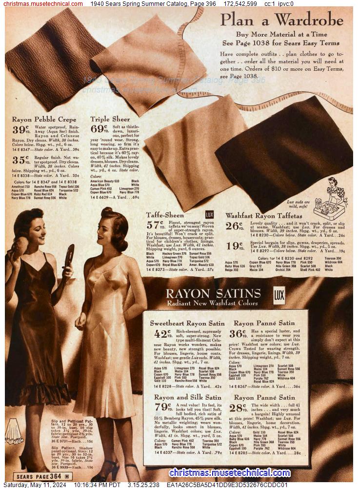 1940 Sears Spring Summer Catalog, Page 396