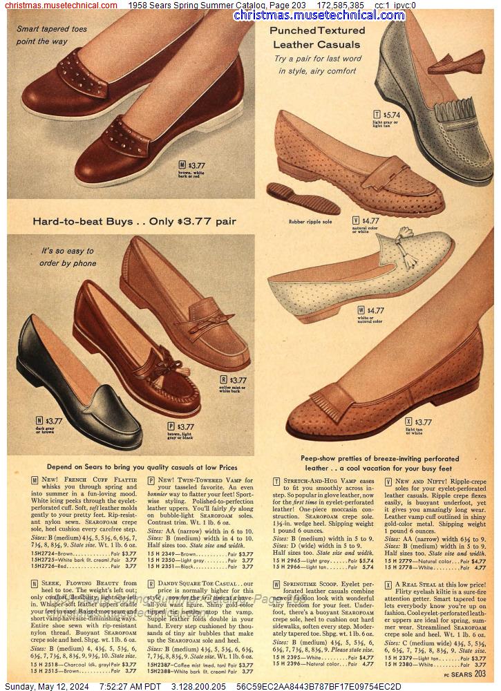 1958 Sears Spring Summer Catalog, Page 203