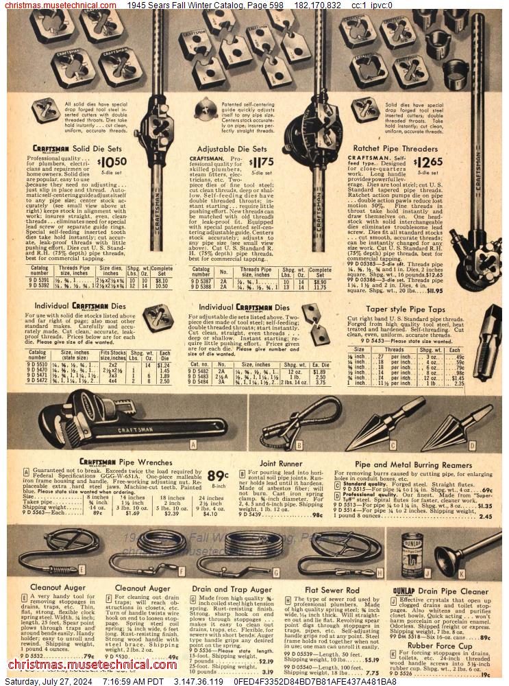 1945 Sears Fall Winter Catalog, Page 598